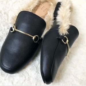 A New Day Fur Mules Sz 7